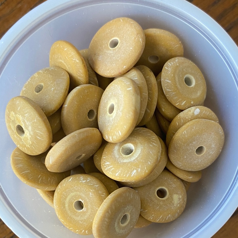 48 PIECES Tan Thin Slice Spacer Beads